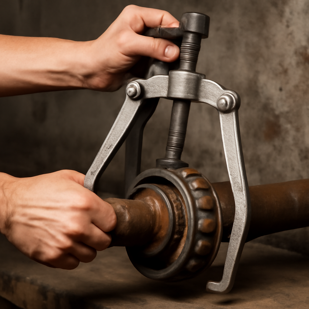 Getting a seized spherical roller off a shaft when the puller keeps slipping