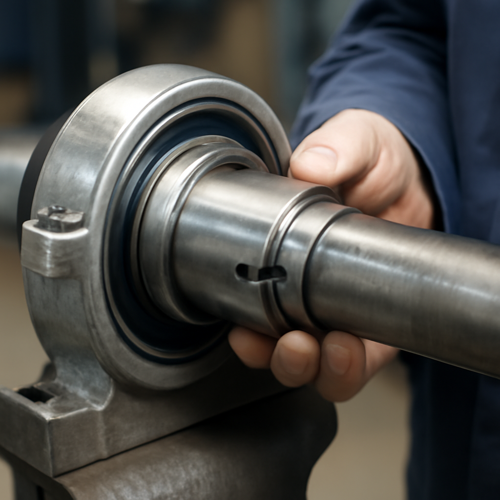 Setting up an SKF adaptor sleeve on a stepped shaft for a Y-bearing