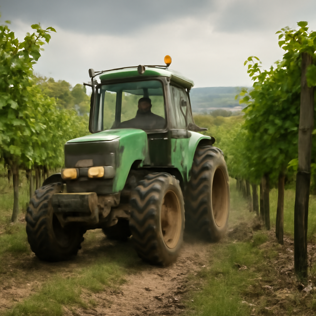 Vineyard tractor bearings: slope, vibration and grease choice